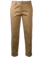 Dsquared2 Slim Capri Trousers, Women's, Size: 44, Brown, Cotton/spandex/elastane