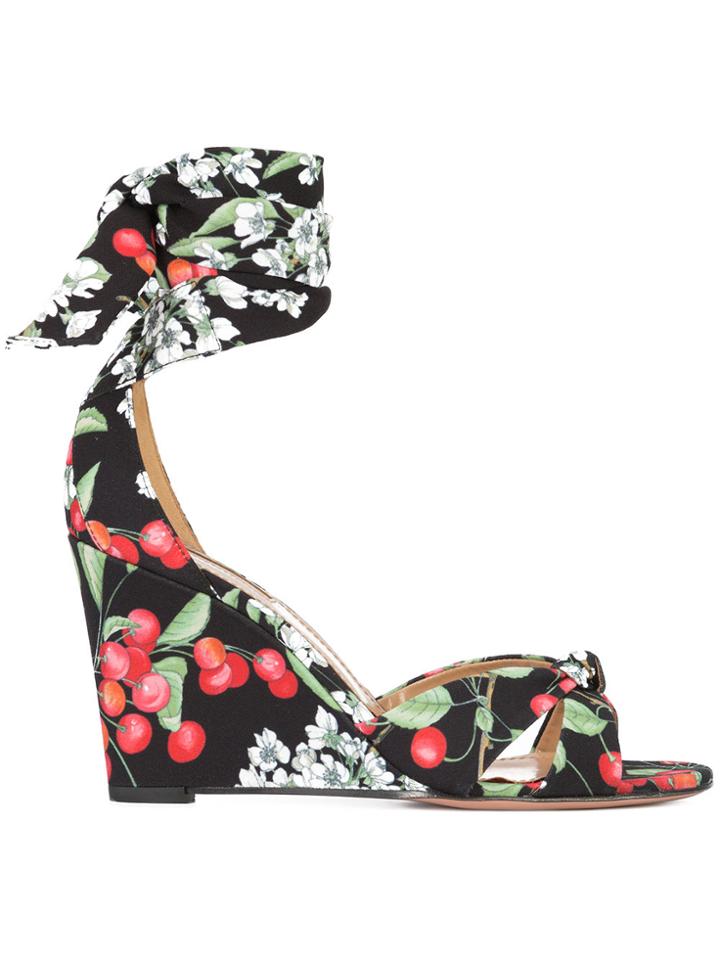 Aquazzura All Tied Up Wedge Sandal - Black