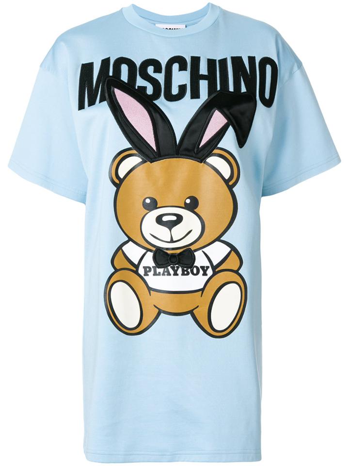 Moschino Oversized Playboy Toy T-shirt - Blue