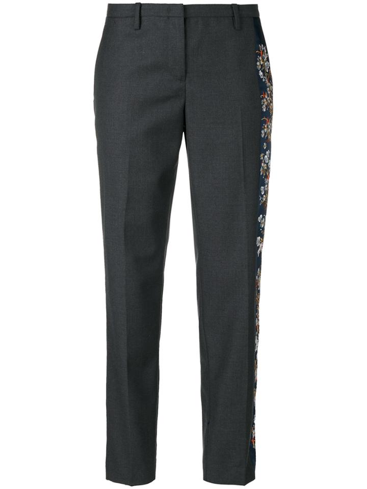 No21 Floral Embroidery Tailored Trousers - Grey