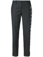 No21 Floral Embroidery Tailored Trousers - Grey