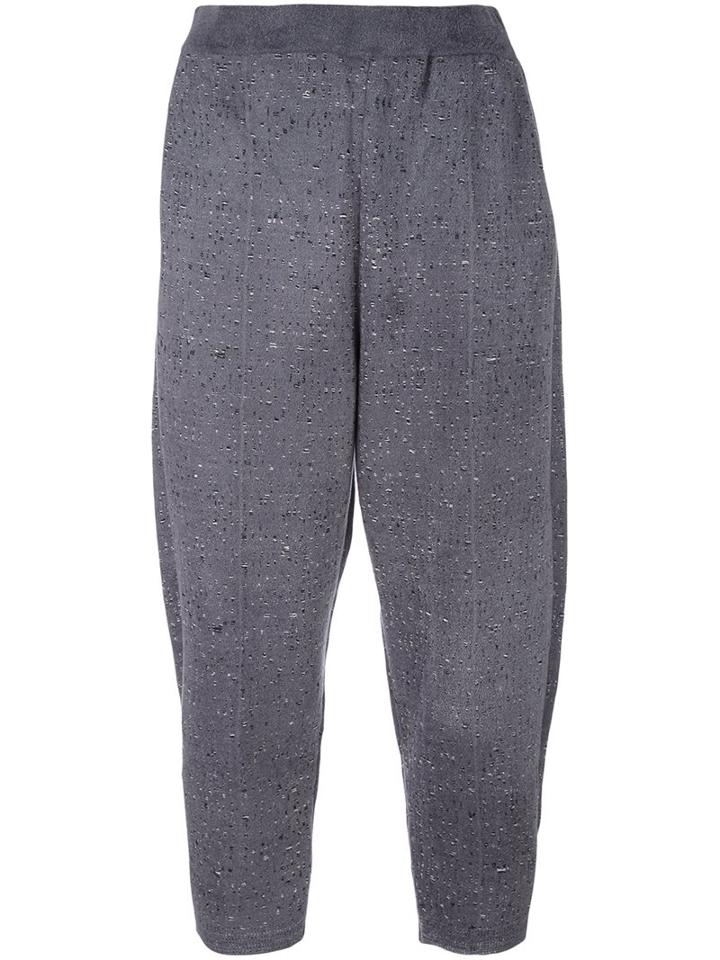Boboutic Loose-fit Cropped Trousers, Women's, Size: Small, Grey, Viscose/polyamide/polyester