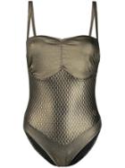 Fendi Pre-owned Crystal Embellished Swimsuit - Gold