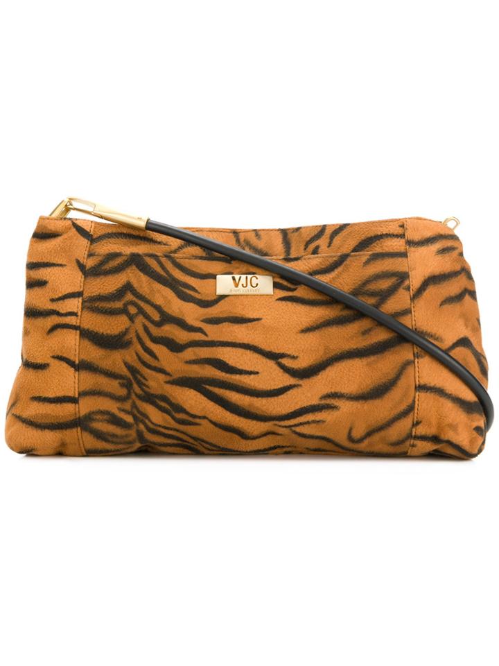Versace Vintage Zebra Pattern Shoulder Bag - Brown