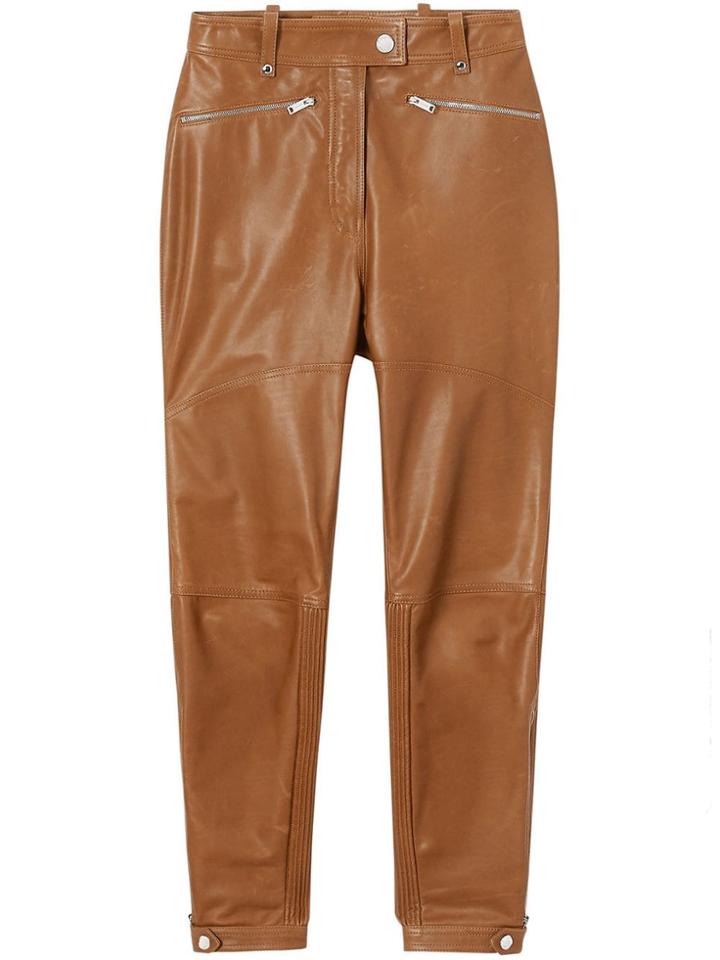 Burberry Biker Leather Trousers - Brown
