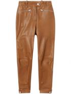 Burberry Biker Leather Trousers - Brown