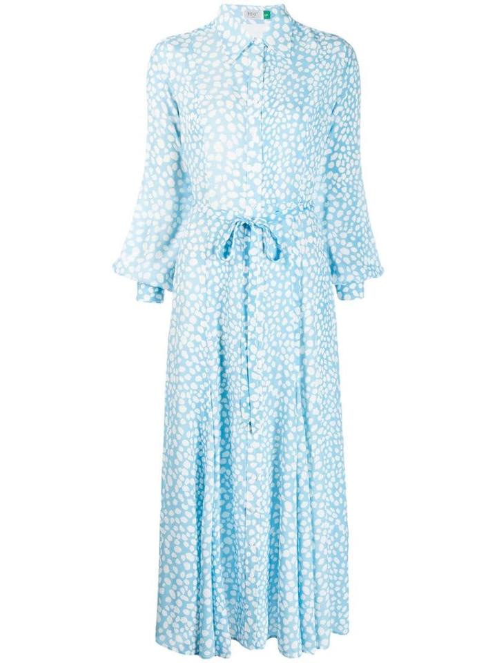 Rixo Maddison Dotted Shirt Dress - Blue