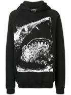 Dom Rebel Shark Print Hoodie - Black