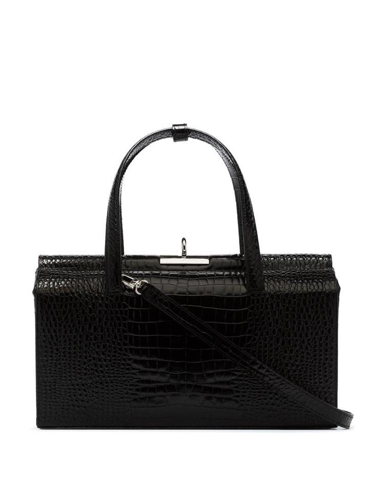 Gu De Margot Crocodile-effect Tote Bag - Black