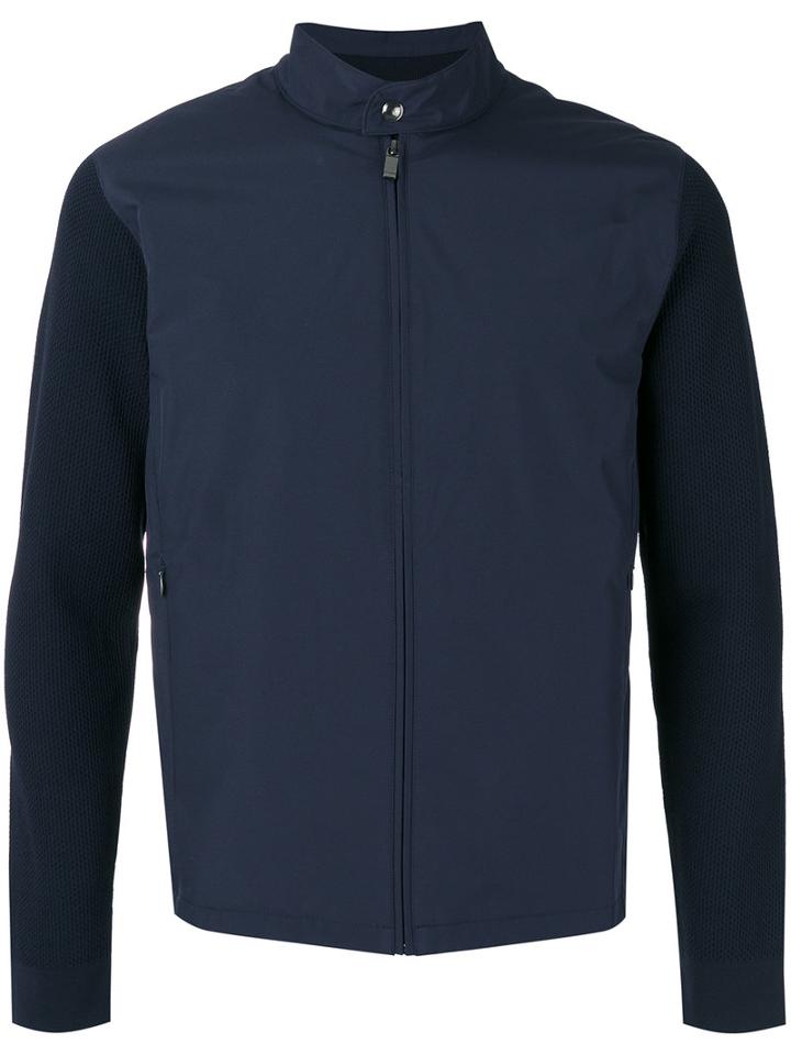 Z Zegna - Contrast Sleeve Jacket - Men - Cotton/polyamide/polyester - L, Blue, Cotton/polyamide/polyester