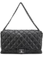 Chanel Vintage Maxi Accordion Flap Bag, Women's, Black