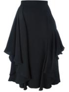 Alexander Mcqueen Ruffled Skirt, Women's, Size: 40, Black, Silk