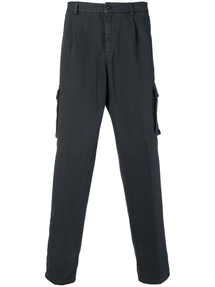 Eleventy Canvas Cargo Trousers - Grey