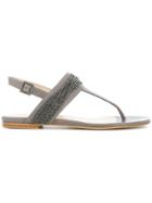 Fabiana Filippi Bead-embellished Sandals - Grey