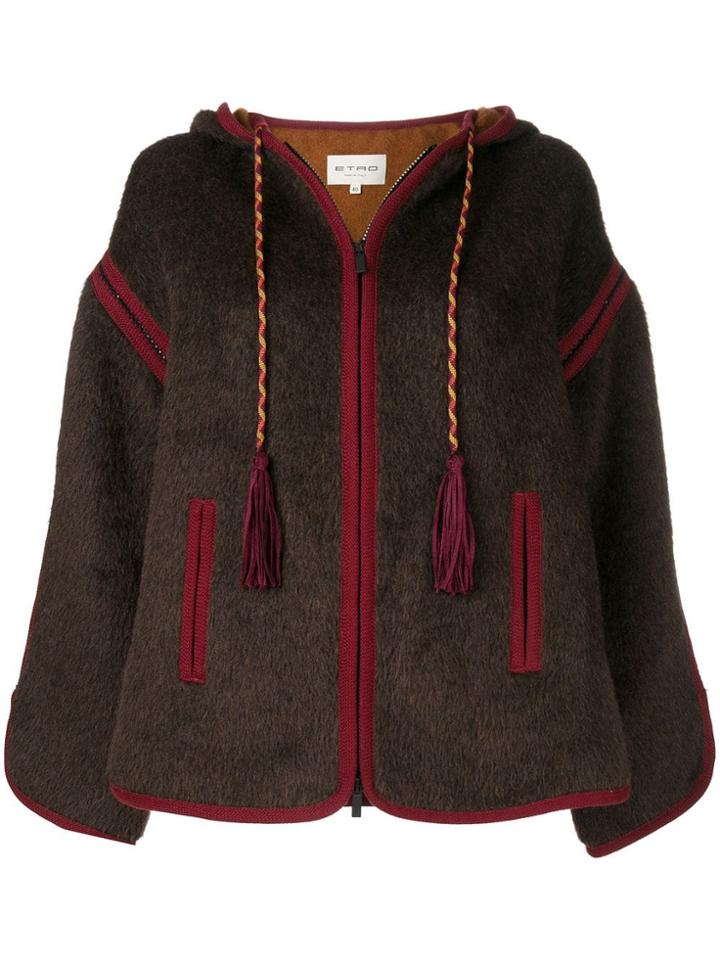 Etro Zip-up Hooded Jacket - Brown