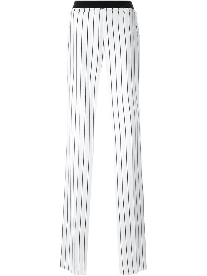 Mugler Pinstripe Trousers, Women's, Size: 40, Black, Spandex/elastane/viscose