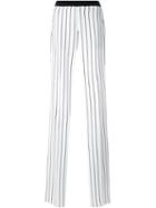 Mugler Pinstripe Trousers, Women's, Size: 40, Black, Spandex/elastane/viscose