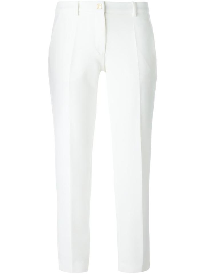 Versace Collection Slim Fit Trousers, Women's, Size: 38, White, Polyester/spandex/elastane/viscose