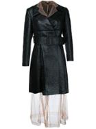 Comme Des Garçons Vintage Sheer Under Layer Coat Dress - Black