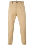 Dsquared2 Cropped Chino Trousers, Men's, Size: 52, Nude/neutrals, Cotton/spandex/elastane