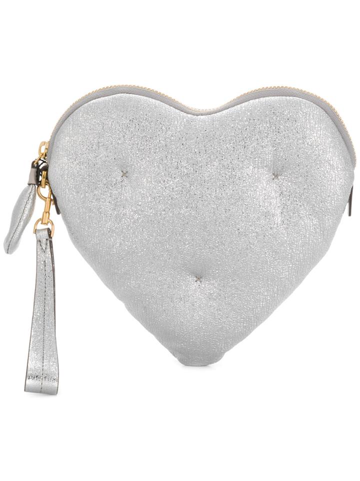 Anya Hindmarch Chubby Heart Clutch Bag - Metallic
