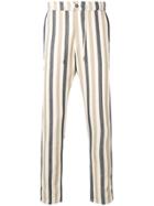 Berwich Striped Straight-leg Trousers - Neutrals