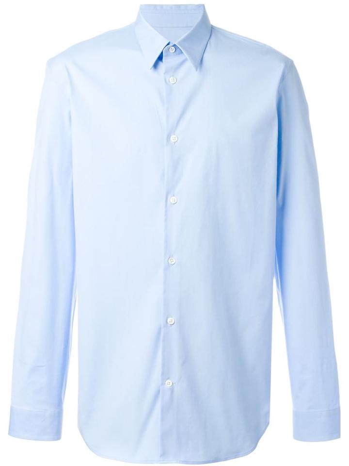 Maison Margiela Slim Fit Shirt, Men's, Size: 40, Blue, Cotton/spandex/elastane