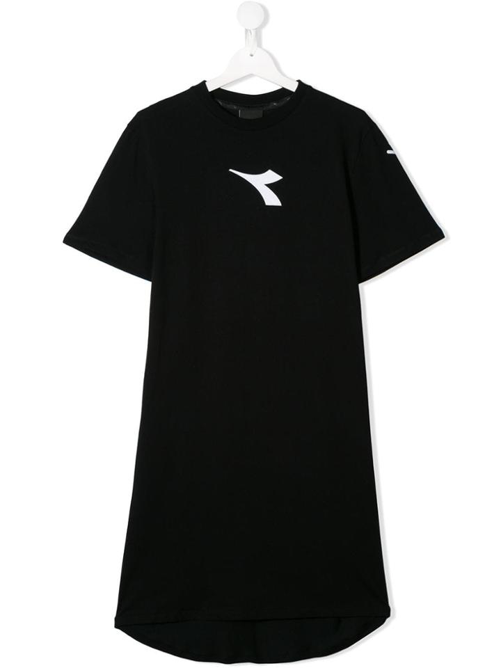 Diadora Junior Teen Printed Logo Jersey Dress - Black