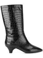 Marni Crocodile-effect Boots - Black