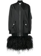 Moschino Feather Embellished Oversized Bomber - Black