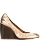Lanvin Wedge Pumps, Women's, Size: 39, Grey, Leather