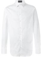 Emporio Armani Classic Button Down Shirt, Men's, Size: 43, White, Cotton/polyamide/spandex/elastane