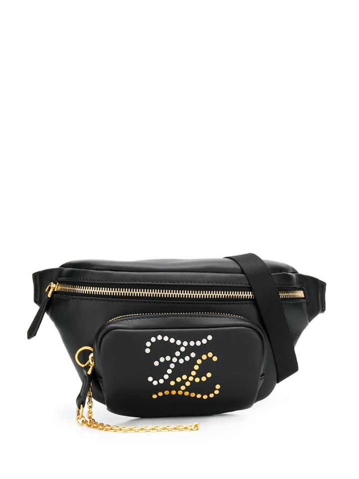 Fendi Studded Logo Belt Bag - Black