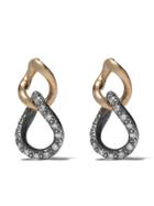 Hum 18kt Yellow Gold, Silver And Diamond Link Earrings - Gold And