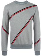 Dior Homme Stripe Detail Sweatshirt, Men's, Size: Large, Grey, Cotton