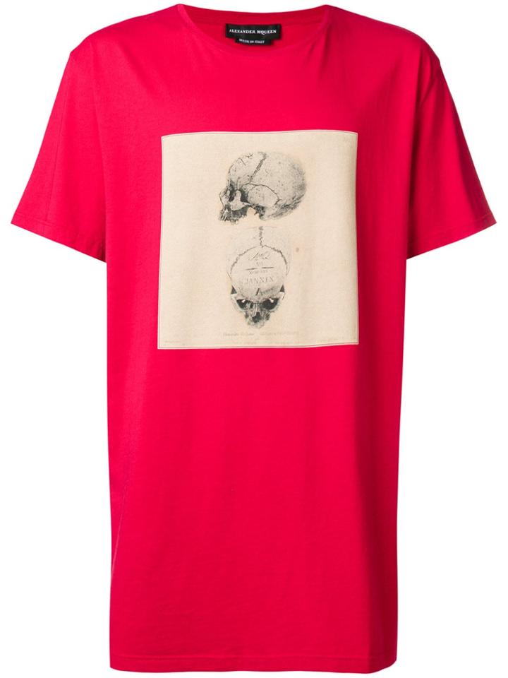 Alexander Mcqueen Oversized Printed T-shirt - Red