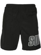 Supreme Logo Print Track Shorts - Black