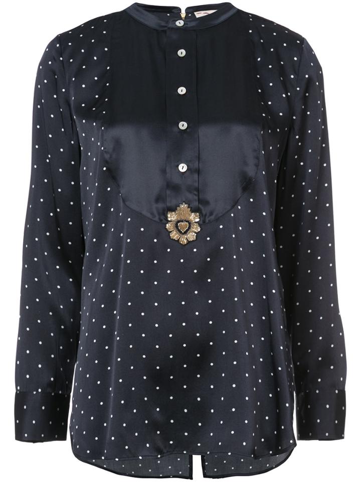 Figue Milagro Polka-dot Tux Shirt - Black