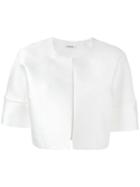 P.a.r.o.s.h. Cropped Jacket, Women's, White, Polyester/silk