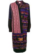 Nude Ethnic Pattern Long Cardigan - Black