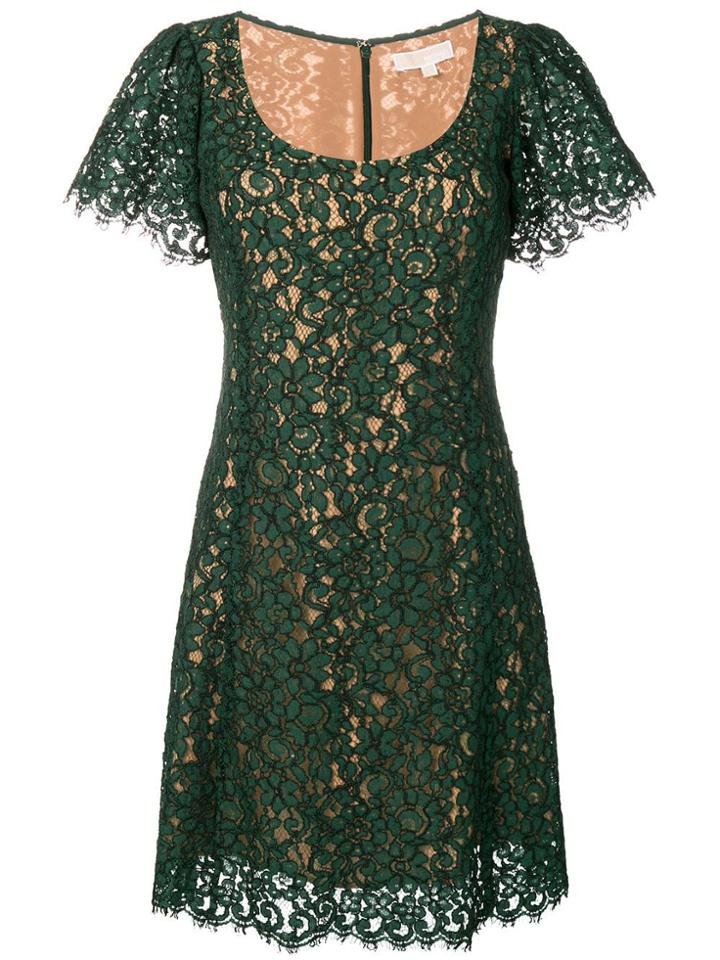 Michael Michael Kors Shortsleeved Lace Dress - Green
