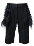 Vera Wang Ostrich Feather Tailored Shorts