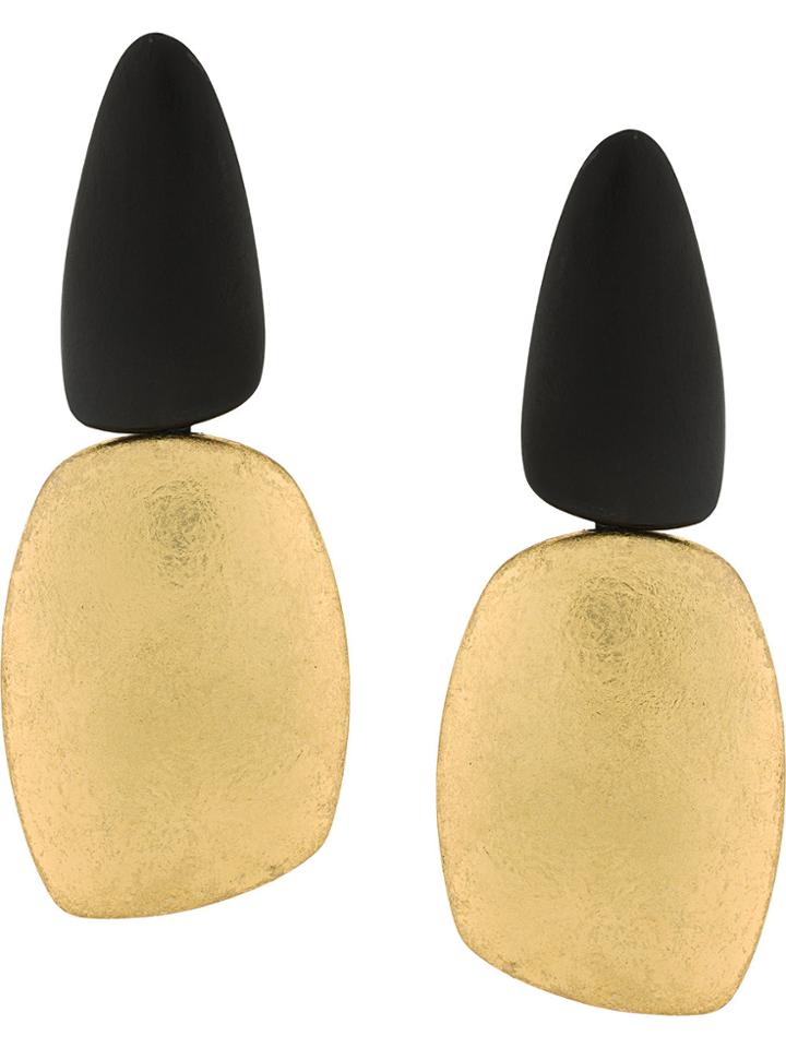 Monies Contrast Earrings - Metallic