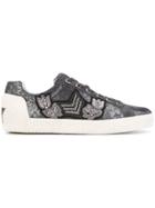 Ash Embellished Lace-up Sneakers - Grey