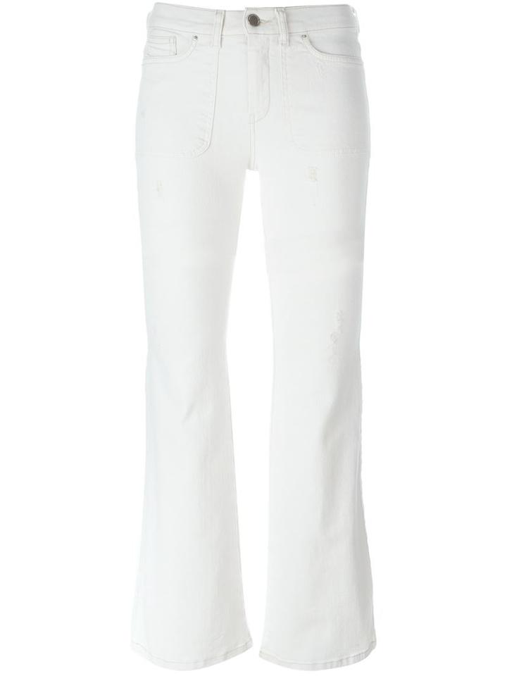 Diesel Light Distressed Bootcut Jeans, Women's, Size: 25, White, Cotton/spandex/elastane
