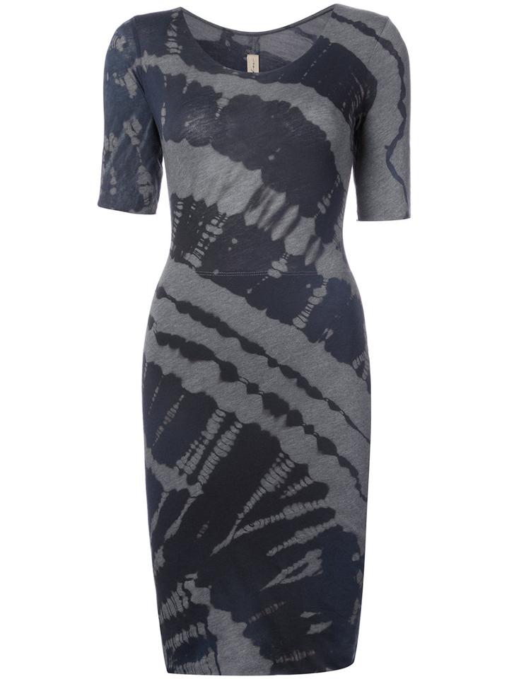 Raquel Allegra - Fitted Tie-dye Dress - Women - Cotton/polyester - 3, Grey, Cotton/polyester