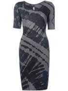 Raquel Allegra - Fitted Tie-dye Dress - Women - Cotton/polyester - 3, Grey, Cotton/polyester