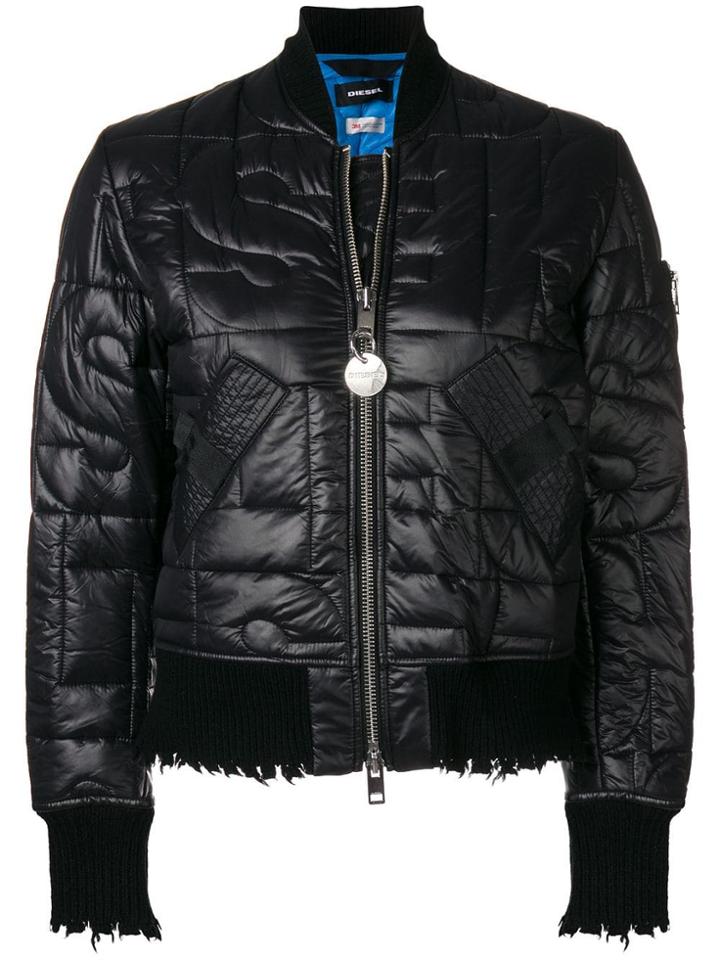 Diesel Padded Bomber Jacket - Black