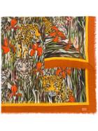 Gucci Tigers In The Jungle Print Scarf - Yellow