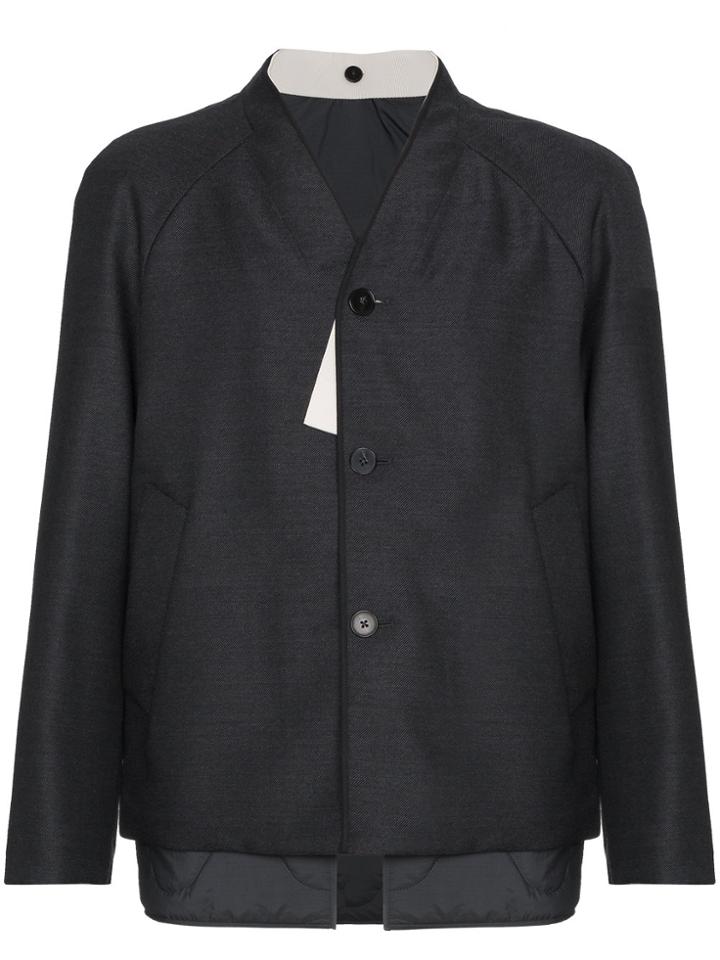 Jil Sander Wool Collarless Jacket - Grey
